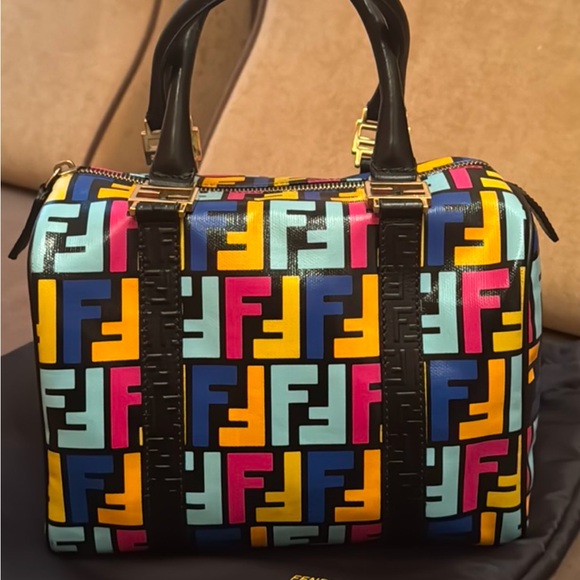 Fendi zucca boston multicolor bag - Picture 2 of 15